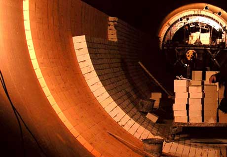 Laying Firebricks In Rotary Kiln